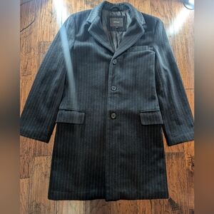 Isaac Mizrahi Black Wool Blend Mens Jacket